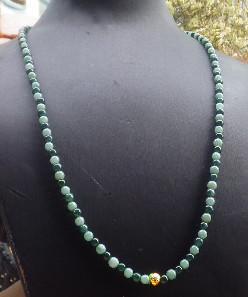 1pcs Green Burma 100% A JADE Jadeite beads bead Necklace 5mm 22 inches 711373