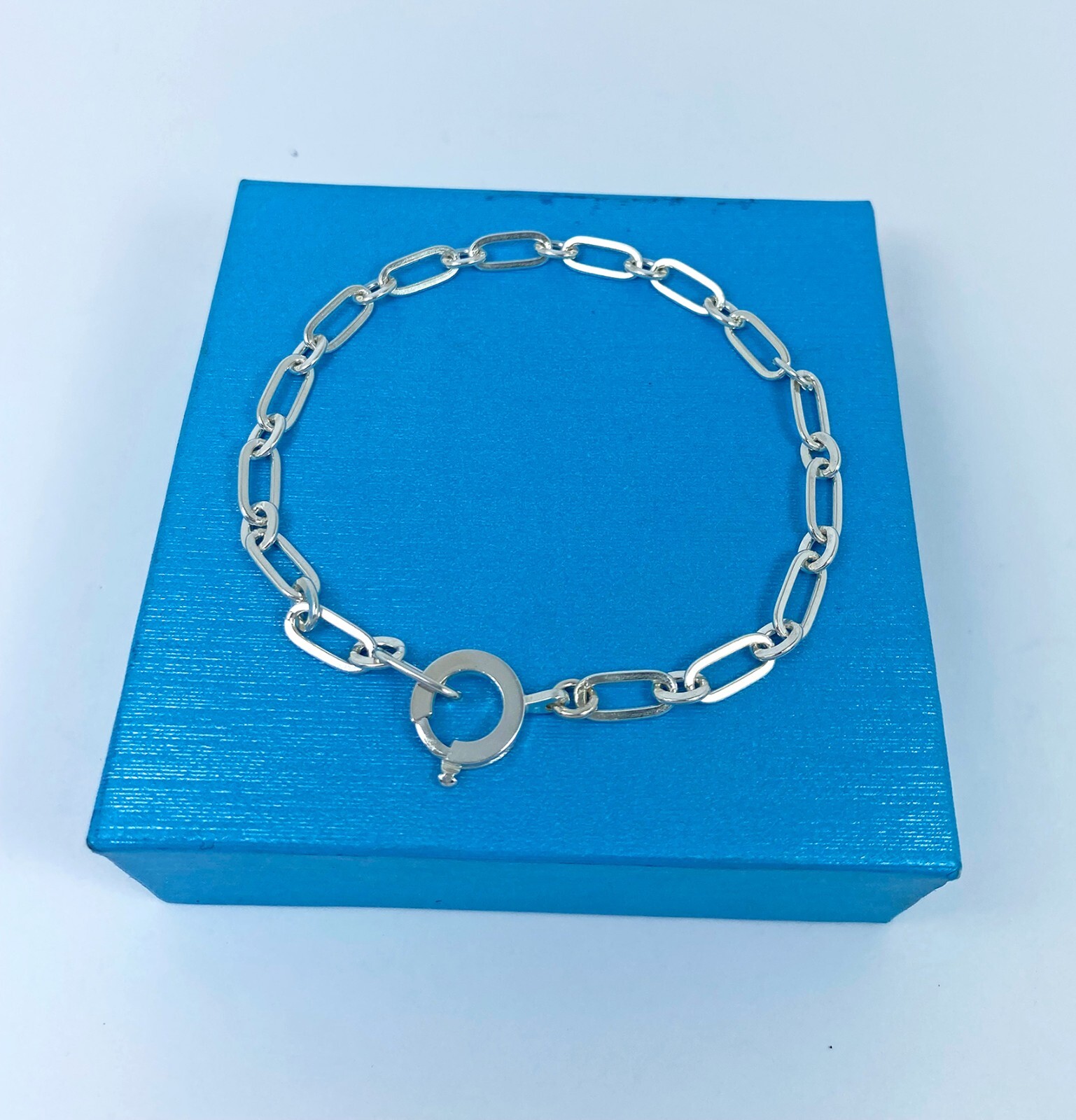 Flat Figaro Link Chain Bracelet, Handmade Unisex Bracelet, Holiday Jewelry Gifts