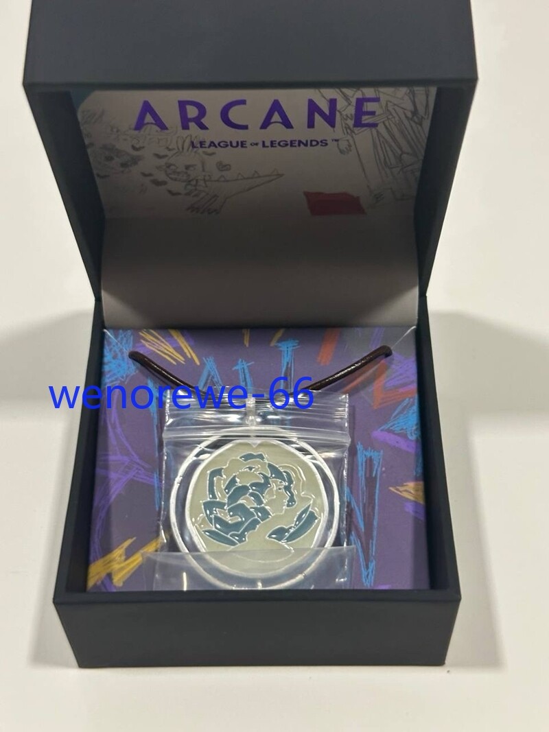 League of Legends Arcane Season 2 Jinx Official Blue Rose Pendant Necklace Gift