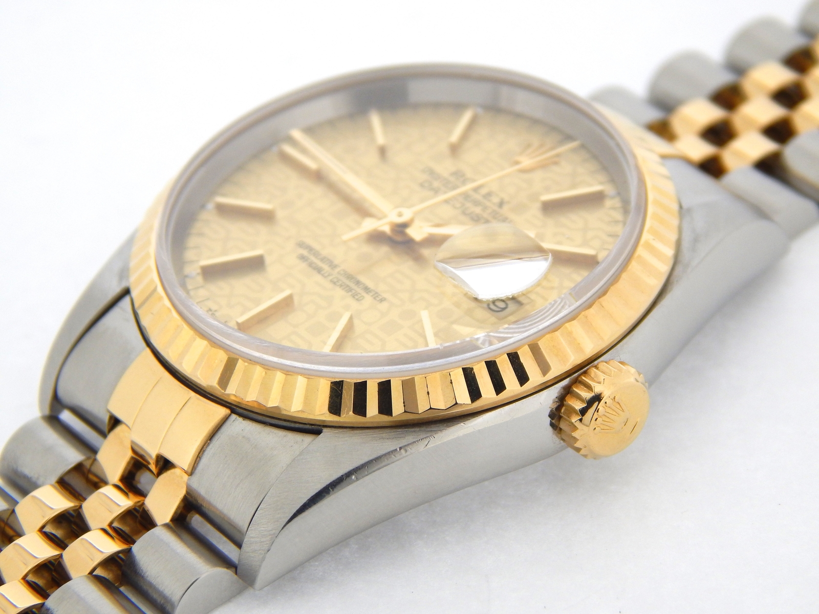 Mens Rolex 2Tone 18k Gold Stainless Steel Datejust Watch Anniversary Dial 16233