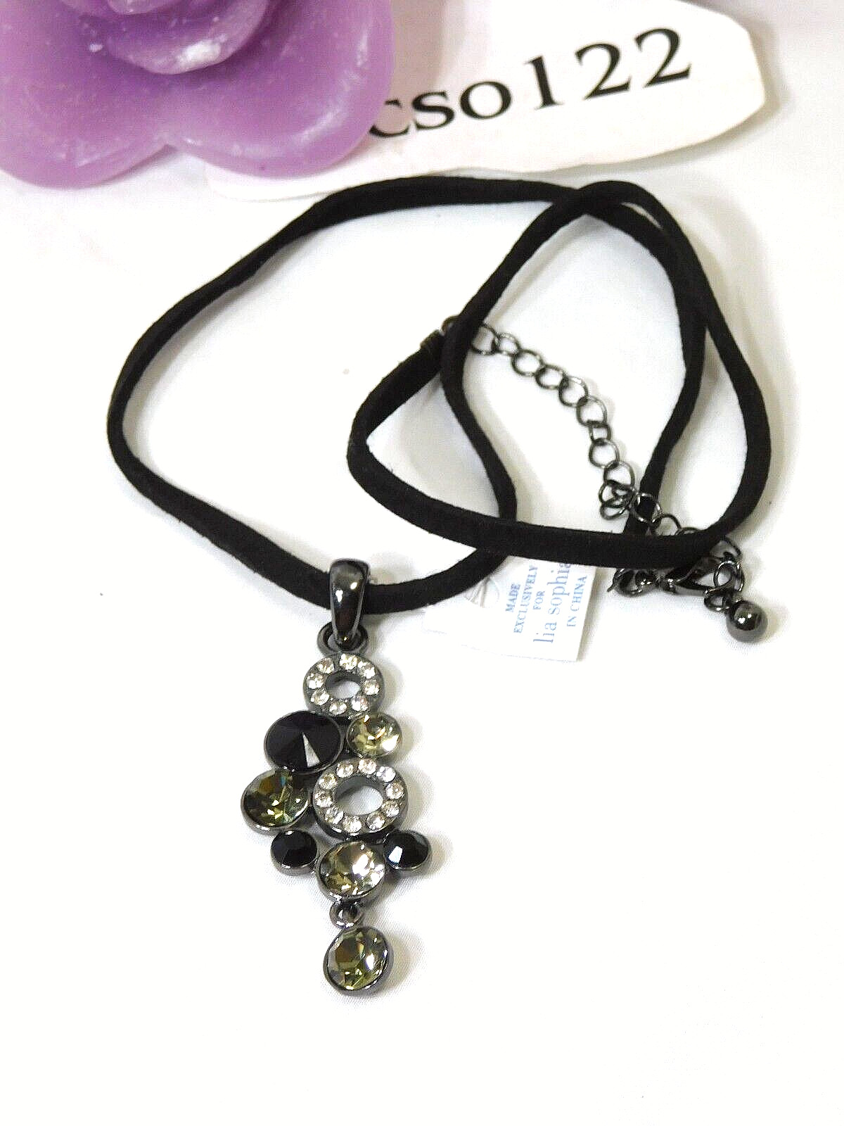 Beautiful Lia Sophia SEQUINE Pendant/Slide, Cut Crystals, Pendant Only-No Chain