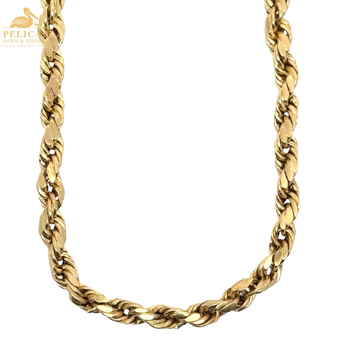 Gold Rope Chain Hollow 10K Yellow Gold 4.5MM (PSH044516)