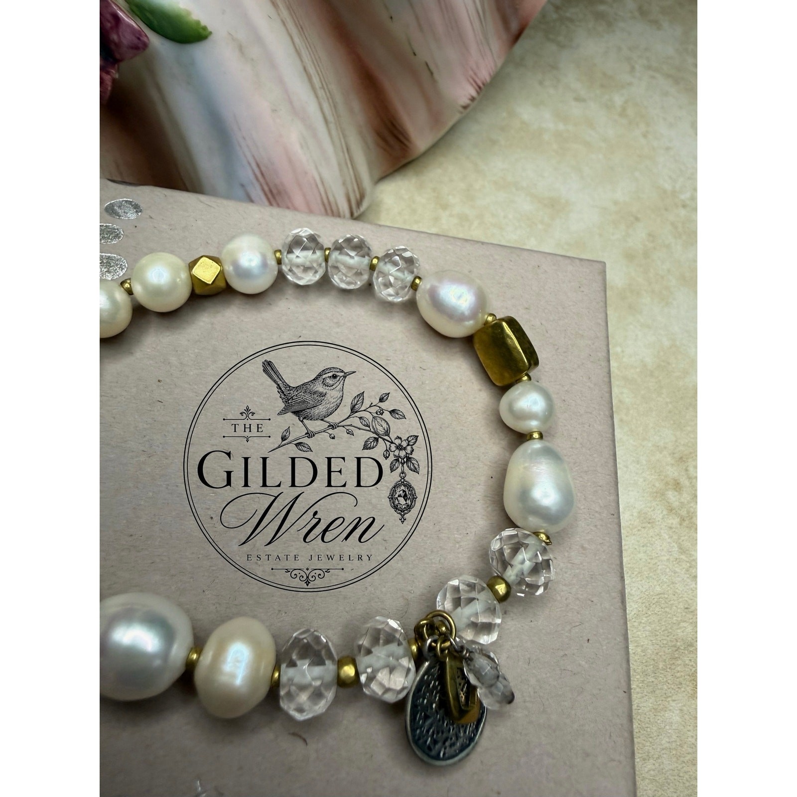 Retired Silpada B3168 Down to Earth Pearl Quartz Bracelet Display Sample 2015