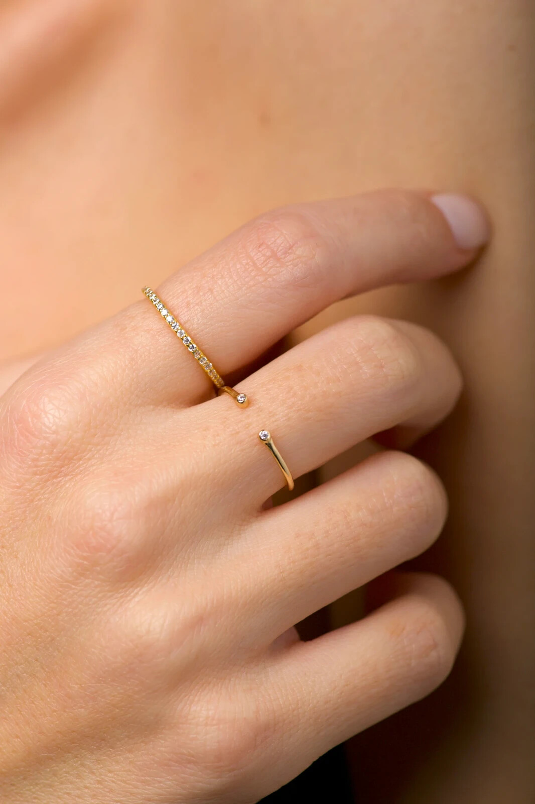 moissanite band Open cuff ring Gold plated 925 Silver ring for mother’s day gift