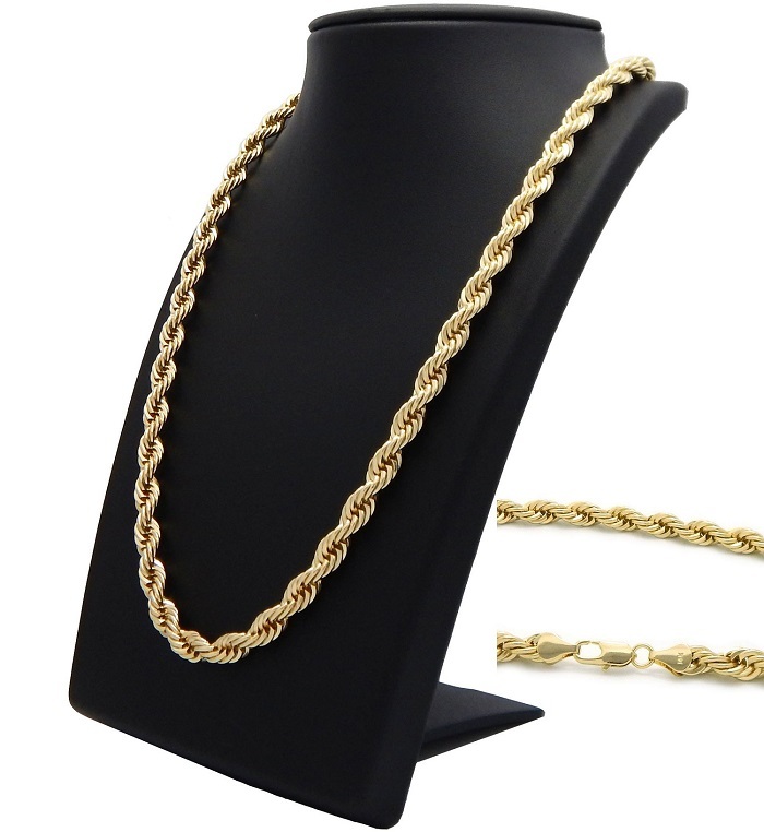 MIAMI CUBAN LINK CHAIN & ROPE CHAIN 14K GOLD PLATED 30″ 3 PIECE SET NECKLACE