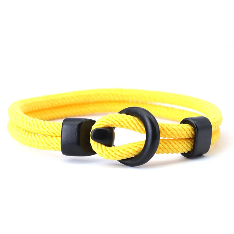 Fabric Rope Magnet Clasp Bracelet Men Outdoor Braided Milan Paracord Jewelry