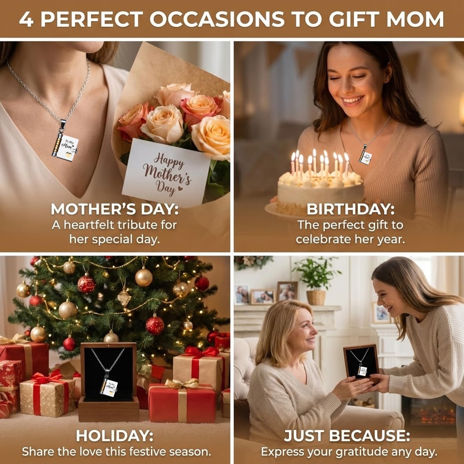 Gifts for Mom, Mothers Day from Husband Daughter Son, Birthday Women Wife Gifts.