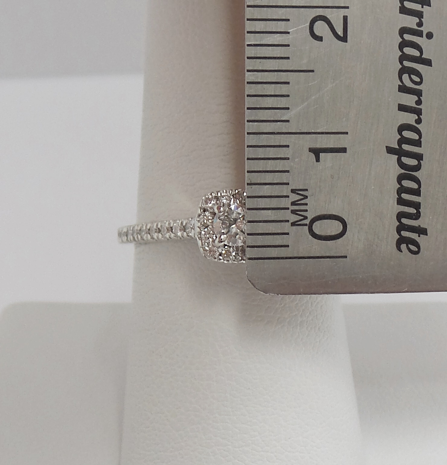 1/2CT Natural Diamond Halo Engagement Wedding Ring Bridal 14K White Gold Band