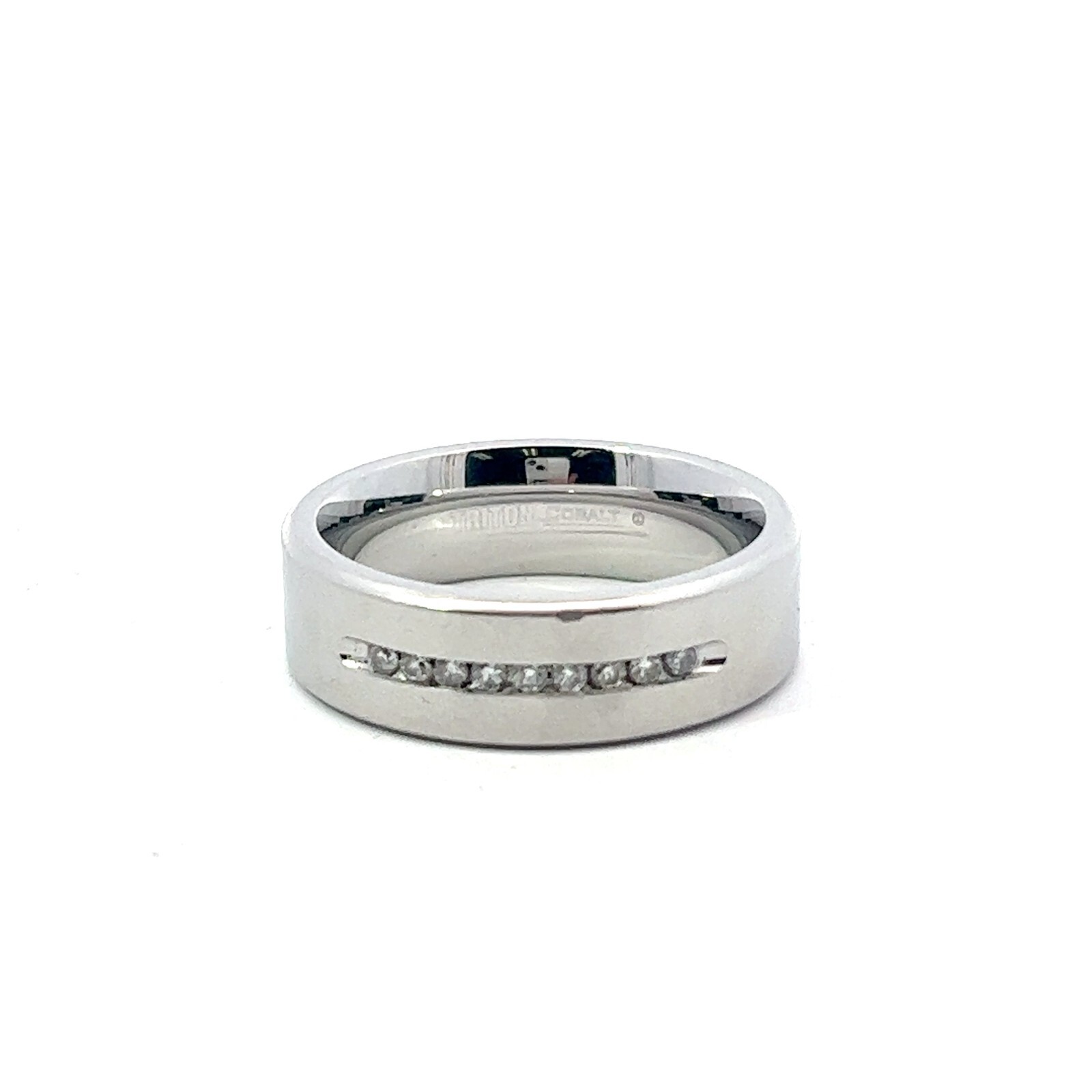 Men’s Triton Cobalt .25ctw Round Natural Diamond 8mm Comfort Fit Band Ring