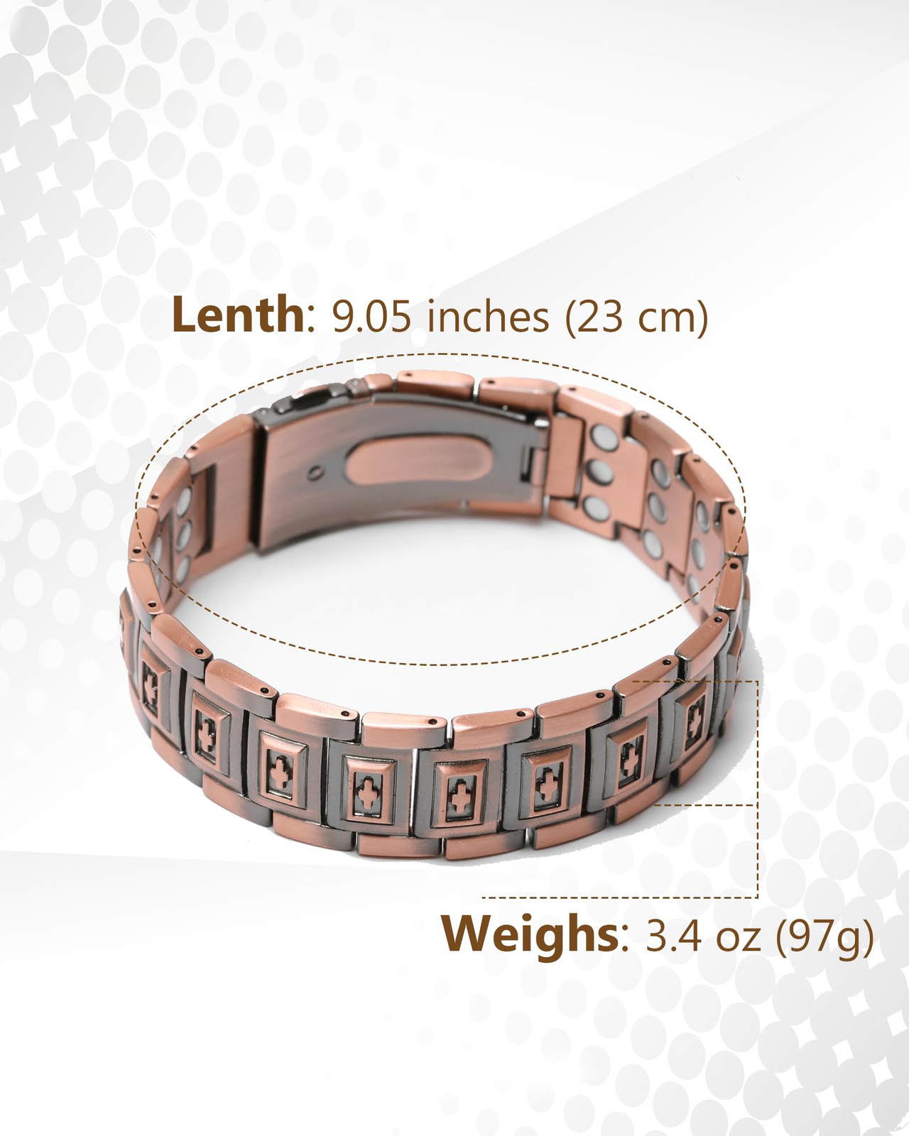 Men’s Bracelet Magnetic Therapy Arthritis Pain Relief Pure Solid Copper Bangle