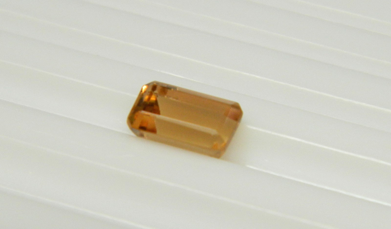 Imperial Topaz 0.64 Ct Clarity IF Emerald Cut Natural Peach Brazil I192