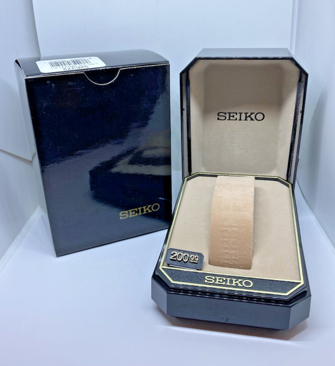 Seiko Empty Presentation Display Box Black Beige for SKE372 Ladies Bracelet