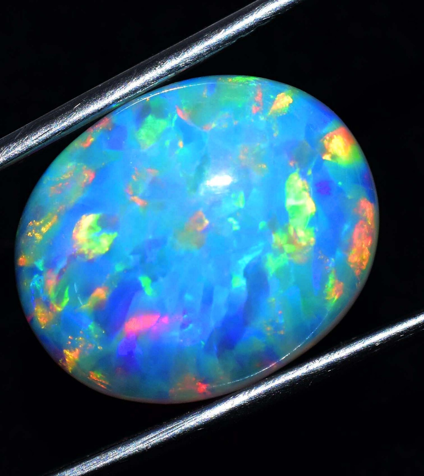Natural Ethiopian Fire Opal 6.65 CT Certified Play Of Color 15 X 11 MM Gemstone