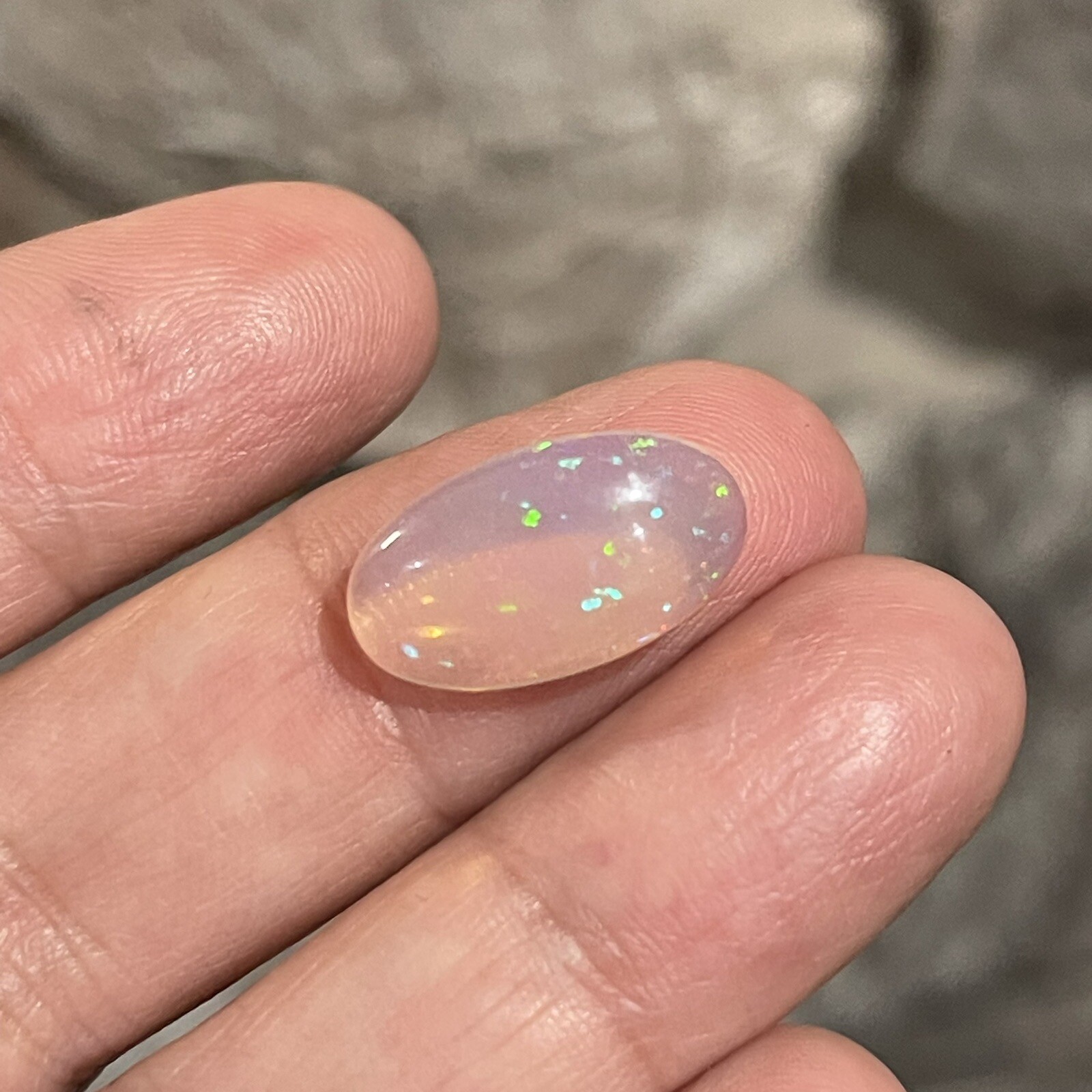 4ct 17.8c10x4.7mm Pin Fire Stardust Ethiopian Welo Opal Oval Cabochon Gem