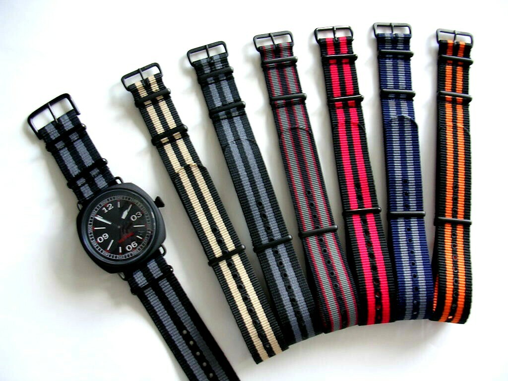 24mm Green NATO G10 PVD Premium Nylon watch band strap RAF IW SUISSE 18 19 20 22