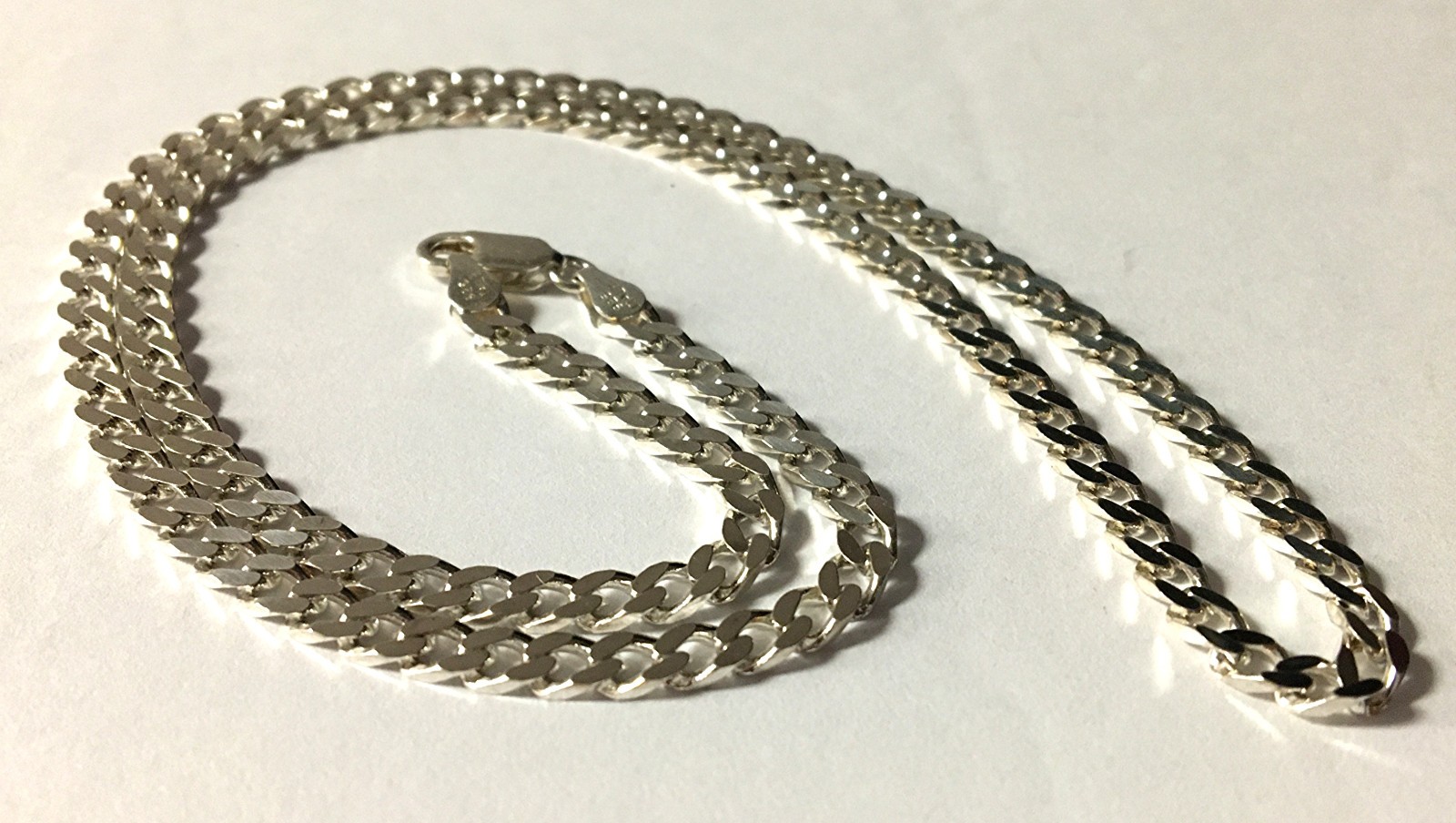 PGDA Italian Sterling Silver .925 Curb Link Diamond Cut Chain Necklace 15.7g