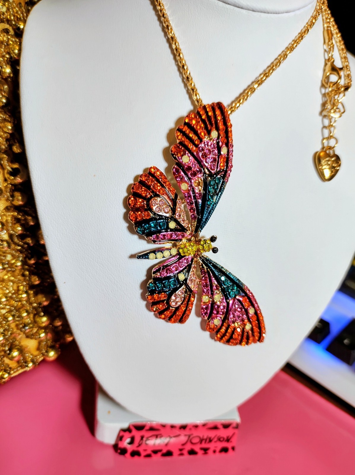 Betsey Johnson Rhinestone Large Butterfly Necklace(Combined Shipping Here)