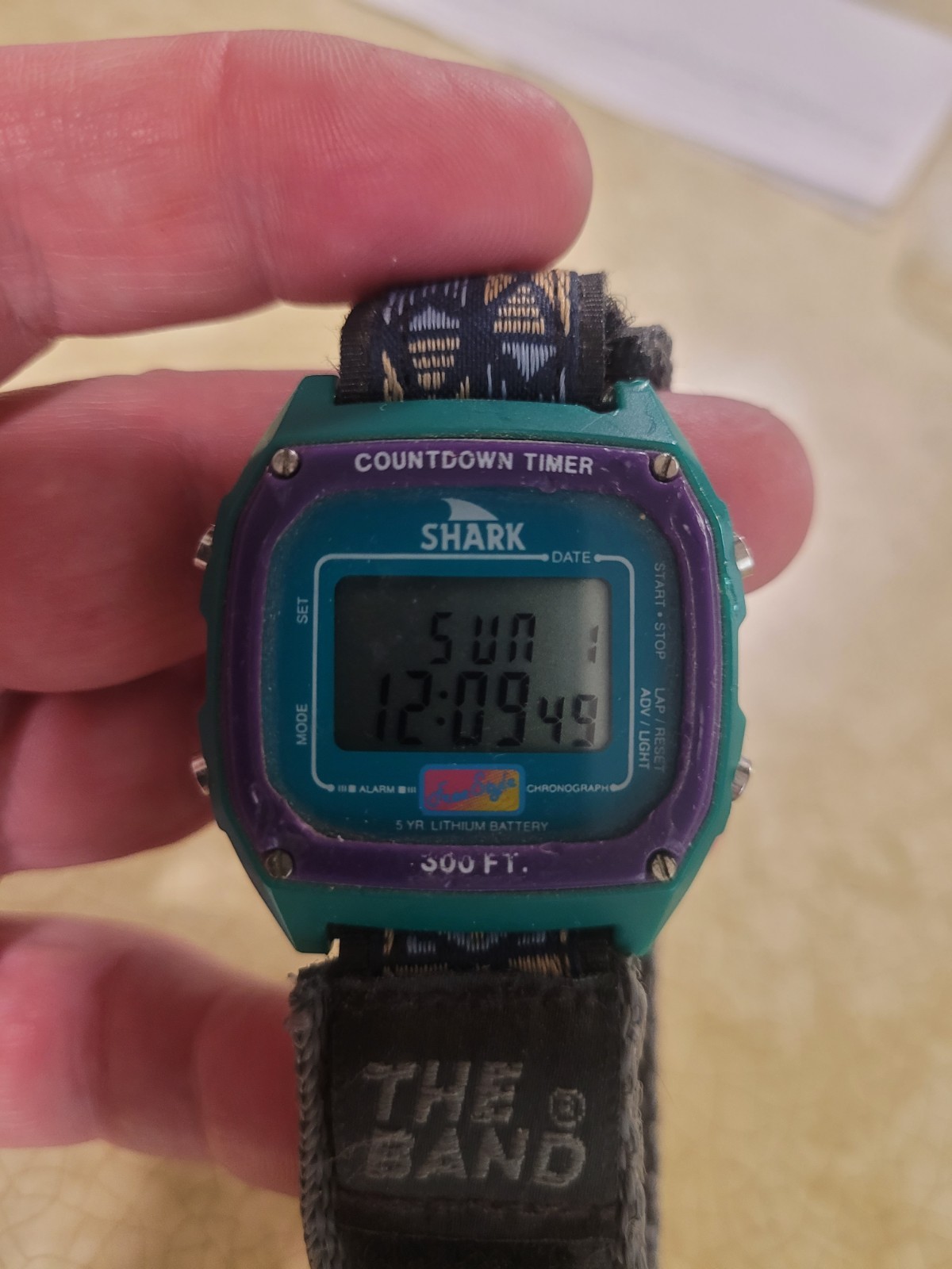 Vintage Freestyle Shark Digital Watch 300FT Teal Purple 80s/90s Surf Diver
