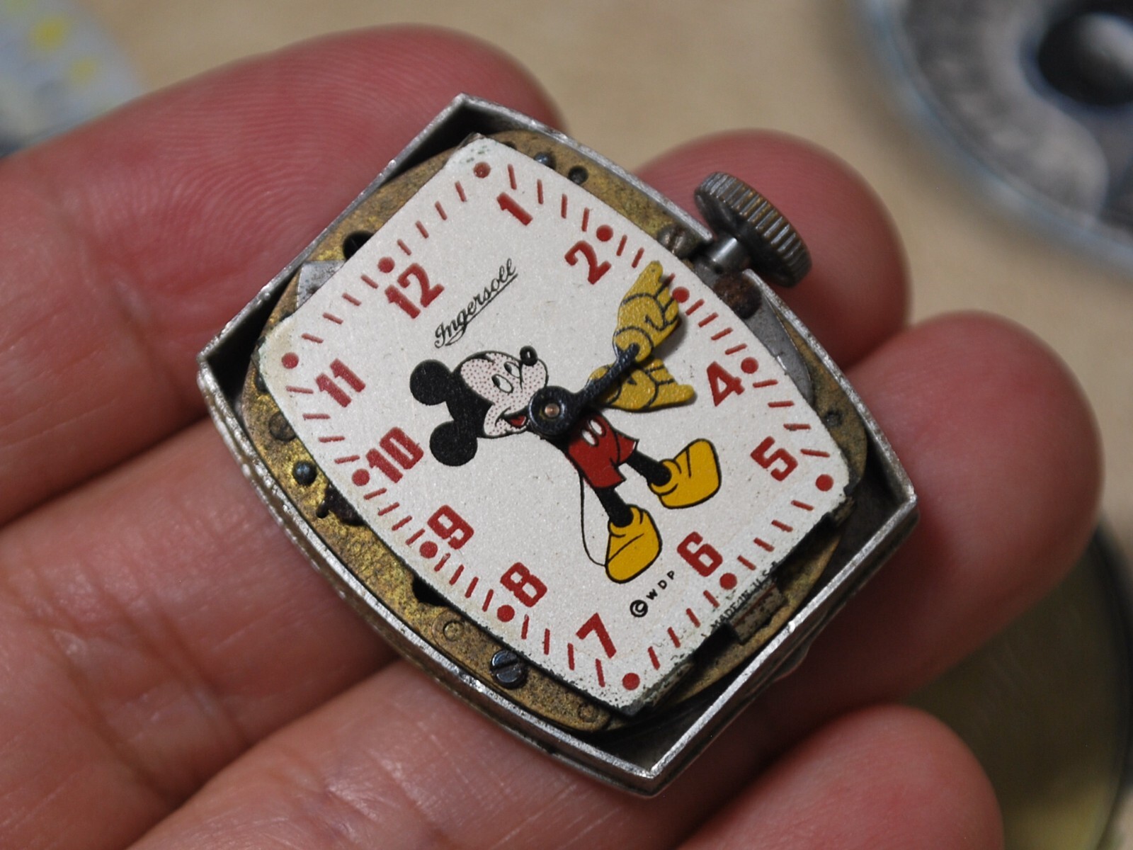 Vintage INGERSOLL Mickey Mouse Manual Wind Men’s Watch –For Repair