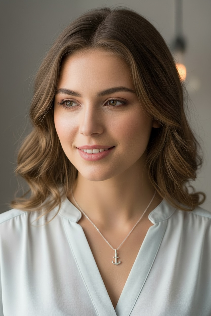 Italian 925 Sterling Silver Anchor Pendant – 3D Anchor Cross Charm- P162