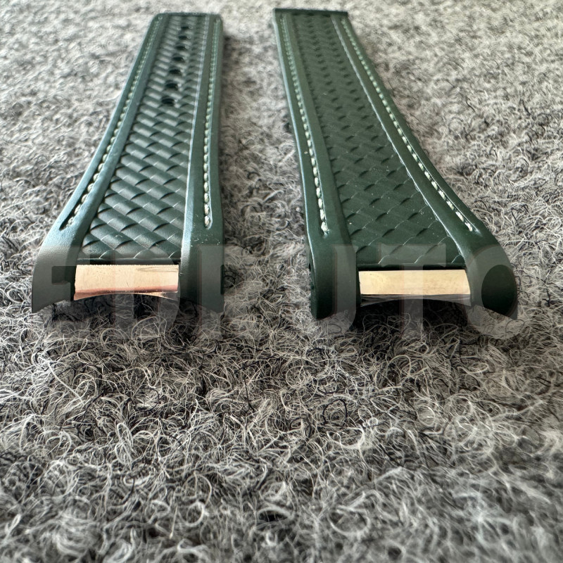 20 mm 21 mm Fluorine Dark Green Rubber Strap Fits Omega Seamaster Aqua Terra