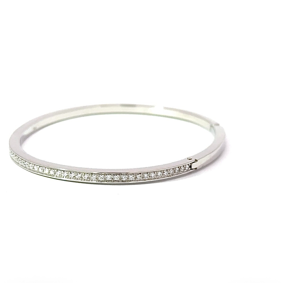 Elegant 950 Platinum Bangle with 1.45 Carats High Fine Diamonds