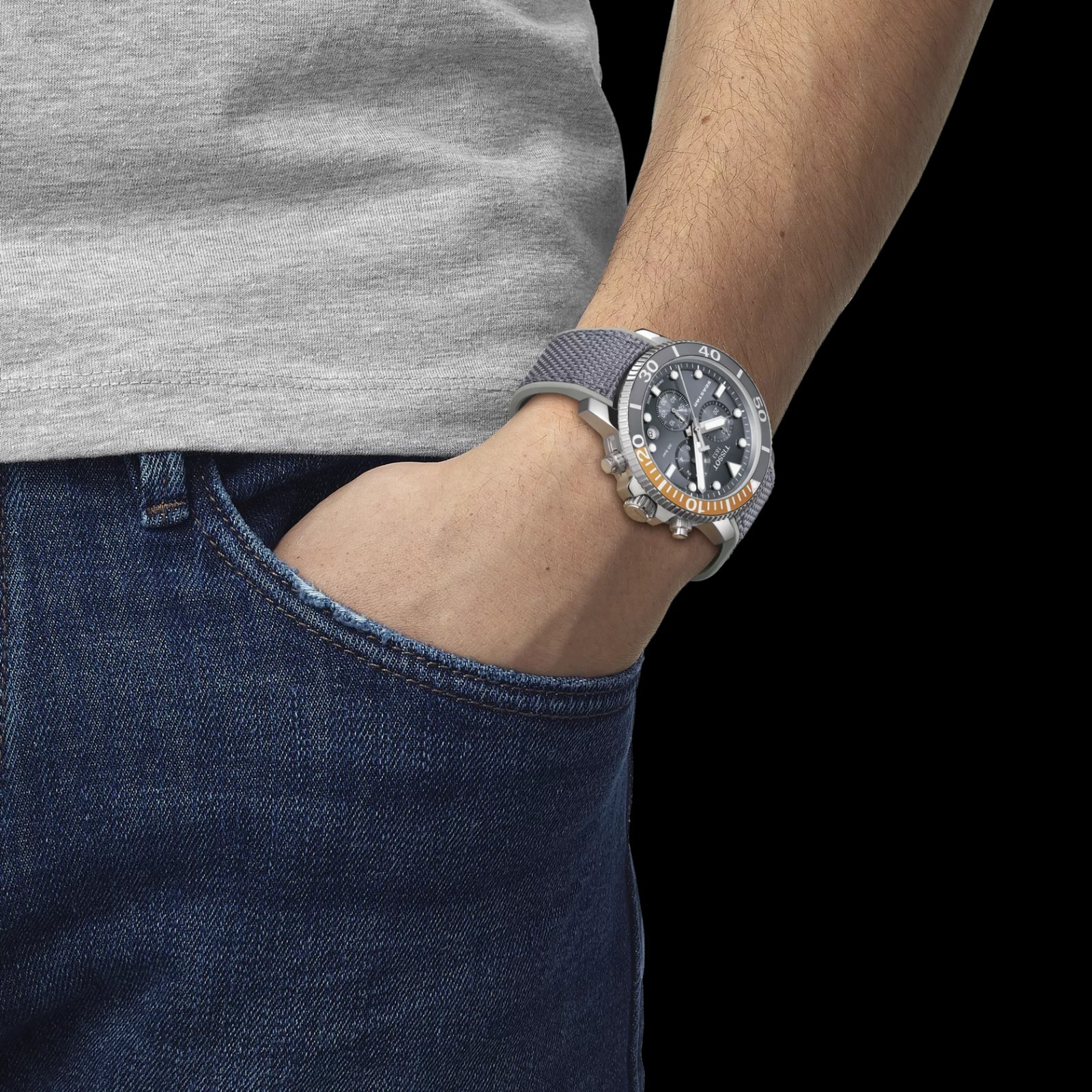 Tissot Seastar 1000 Chronograph Grey Dial Canvas Strap T120.417.17.081.01