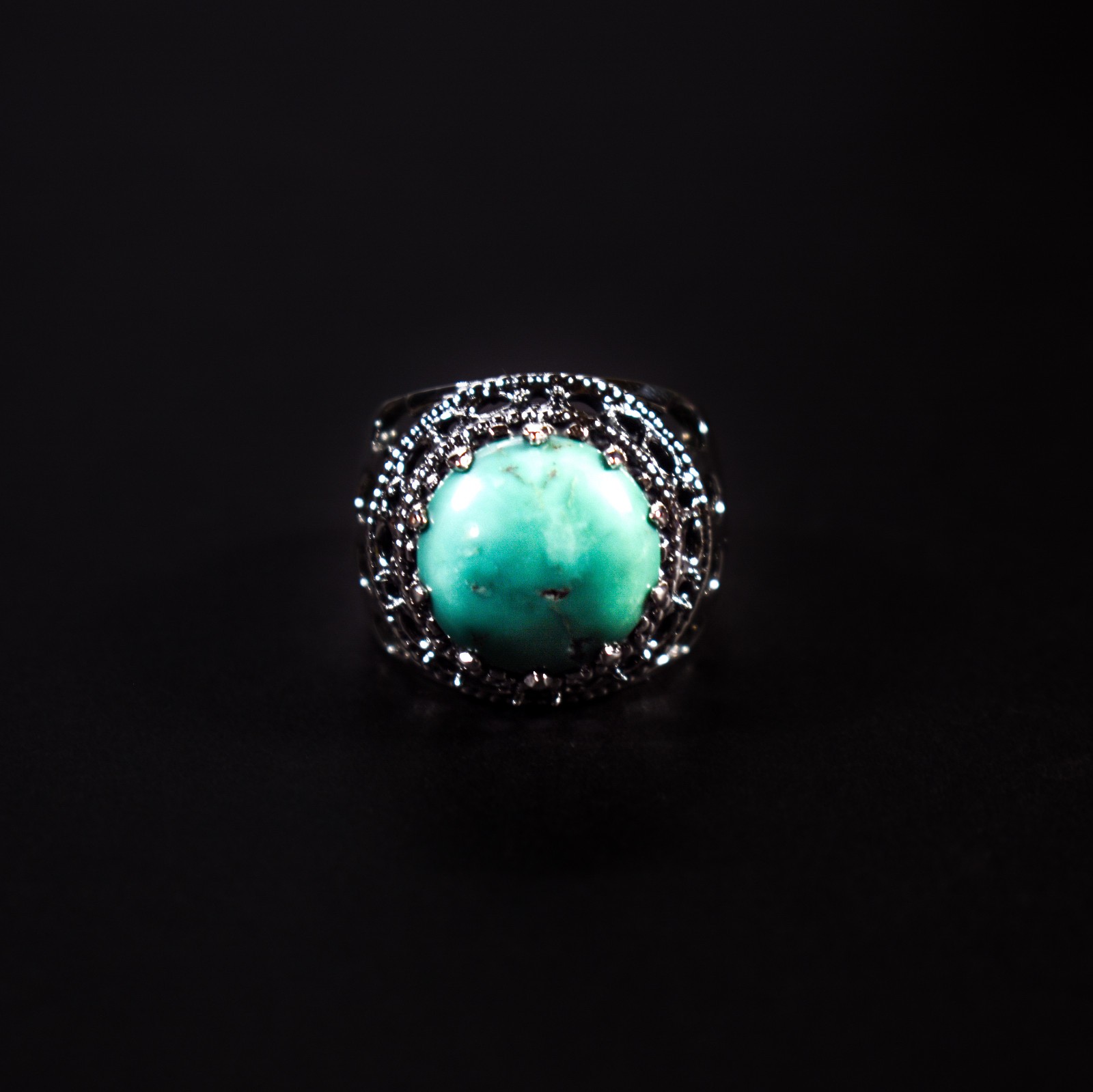 Tibetan turquoise ring 925 sterling silver ring wedding promise ring gift her