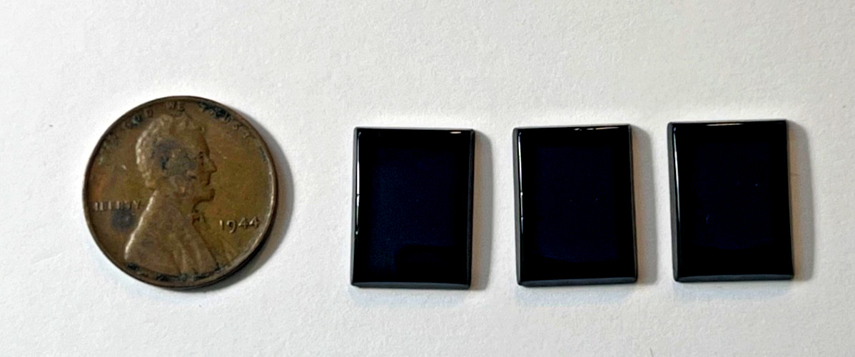 FOUR (4) PIECES BLACK ONYX 16X12 MM RECTANGLE FLAT AS PICTURED BELOW WHOLESALE