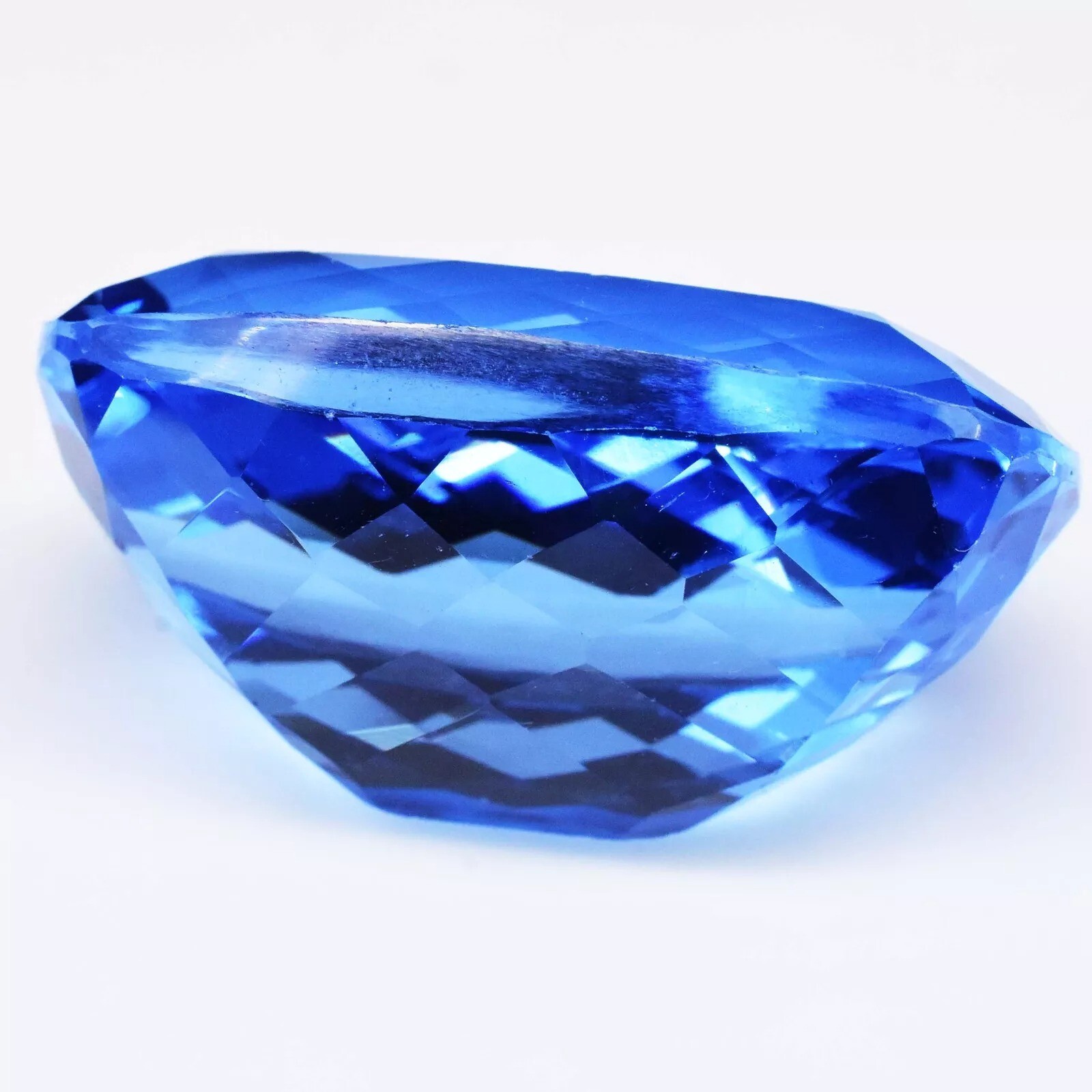 Awesome Blue Zircon 105+ Ct Cushion Cut Natural EGL Certified Cambodian Gemstone