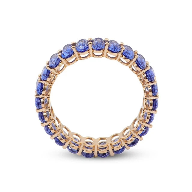 3Ct Oval Blue Tanzanite Eternity wedding Engagement Ring 14K Rose Gold Plated