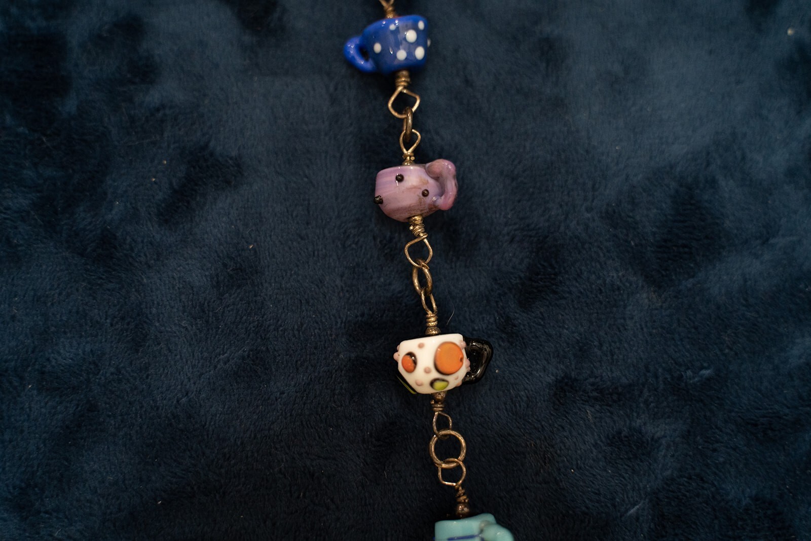 Murano Glass Bead Bracelet Coffee Mug Cup Cappuccino Latte Espresso lampwork