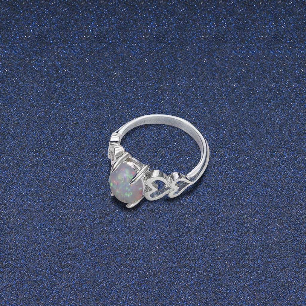 Fashion Oval Cut Opal 925 Silver Rings Jewelry Women Wedding Ring Size 6-10