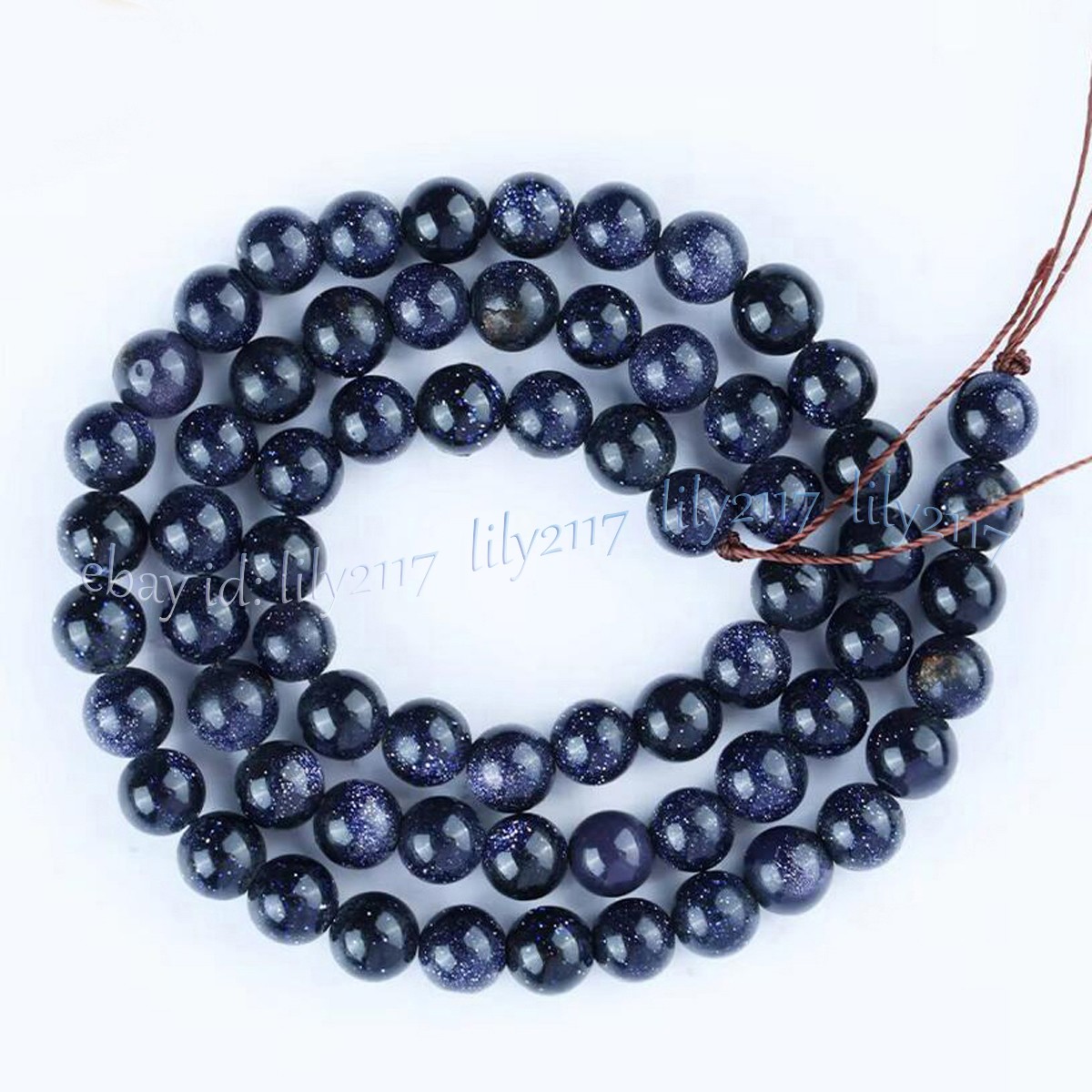 Natural Blue Gold Green Sandstone Round Gemstone Loose Beads Jewelry Making 15”