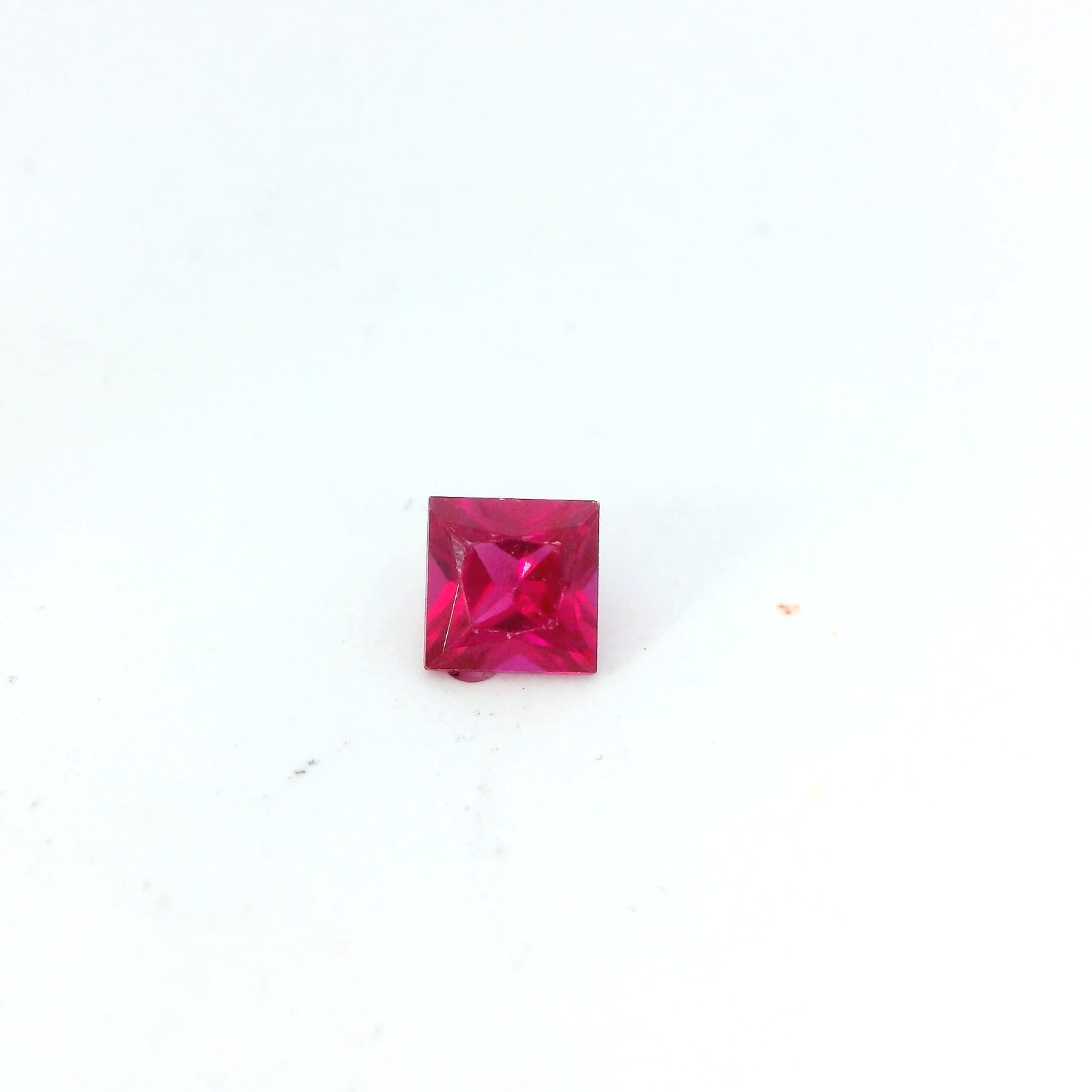 0.82ct Loose Princess Square Cut Lab Created Ruby Gemstone 5x5mm