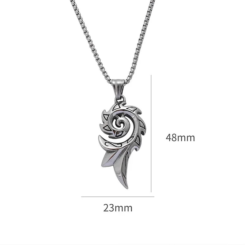 Retro Flame Personality Sweater Pendant Couple Trend Versatile Jewelry Necklace