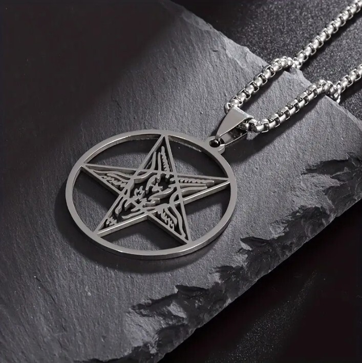 Sigil of Baphomet Inverted Pentagram Pendant Necklace Satan Goat Devil Lucifer