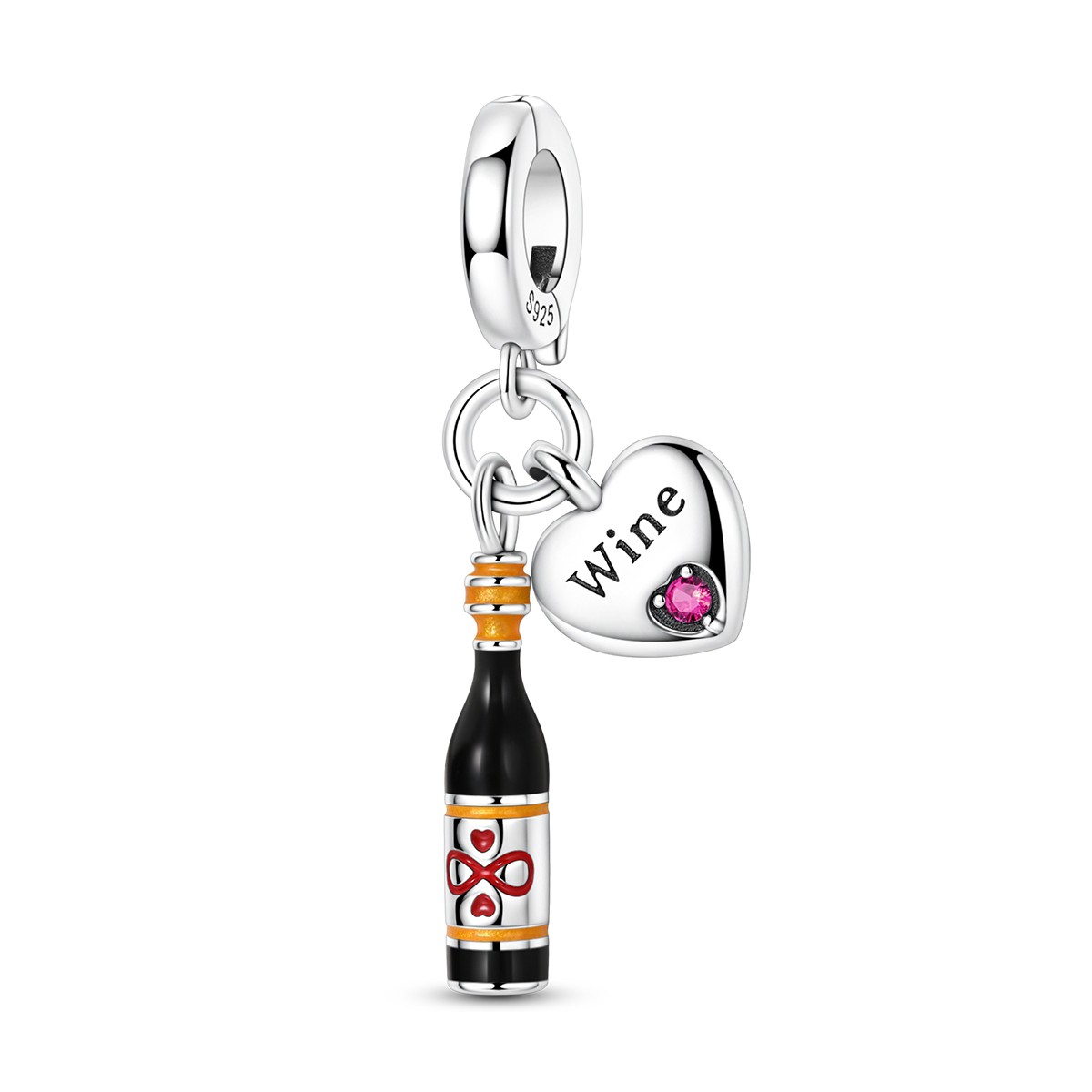 LAZA 2026 Fine 925 Sterling Silver Charm Heart Bottle Pendant fit Women Bracelet
