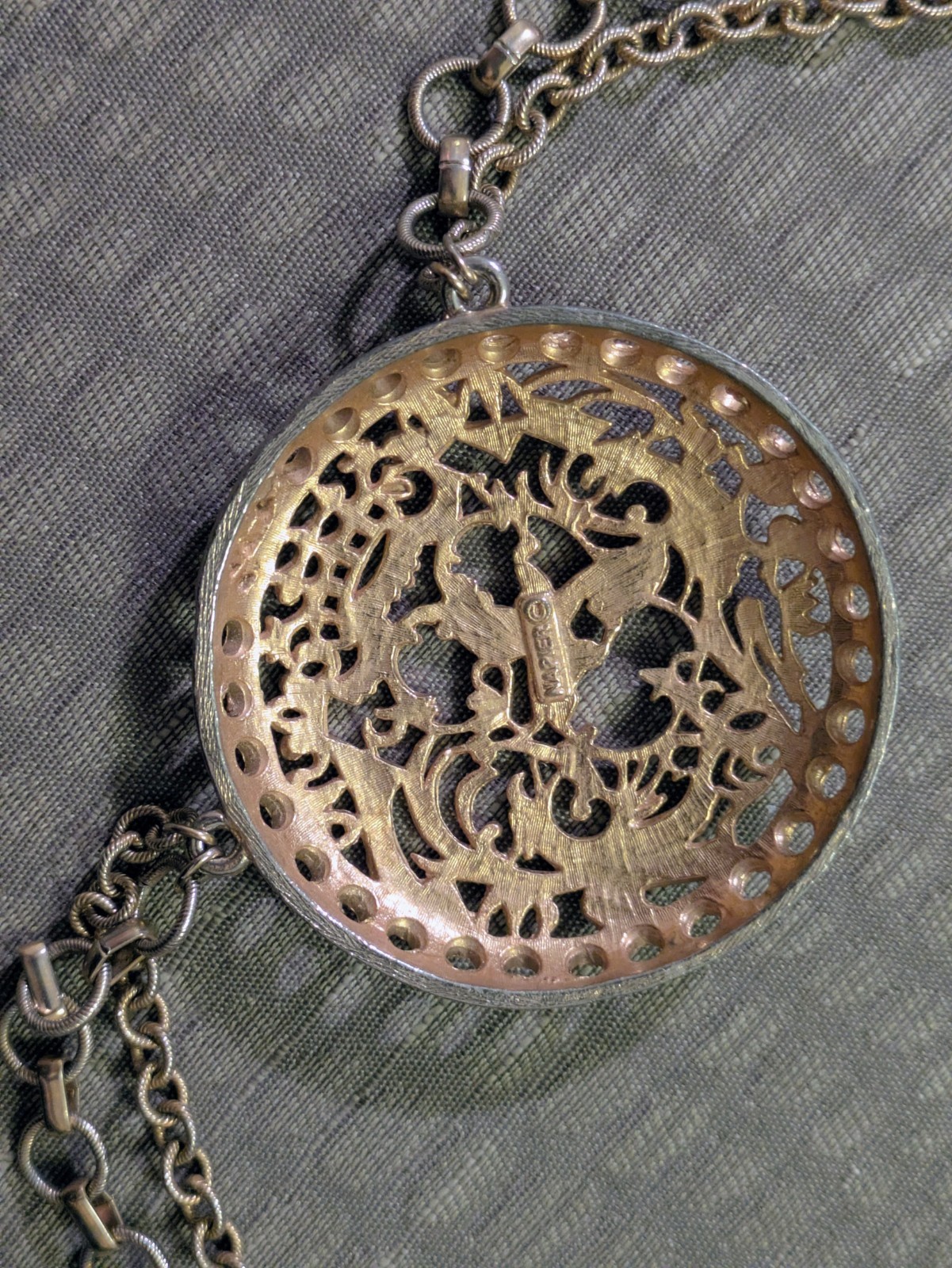Vintage Napier Haute Couture Large Coat of Arms Lion Griffin Pendant Necklace