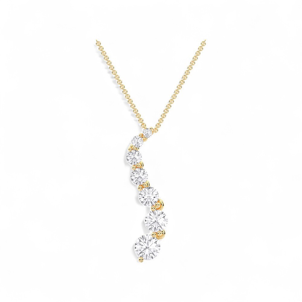 1.50 Ct F VS Round Lab Grown Diamond Pendant 14k Yellow Gold Certified