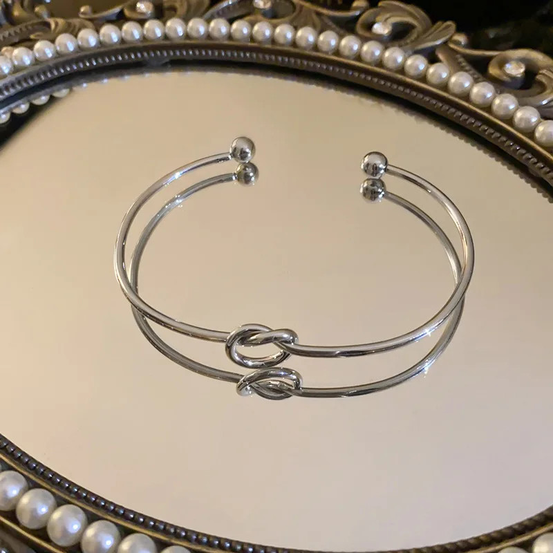 Stainless Steel Bracelets Vintage Men’s Fashion Woven Twist Texture Bangles for