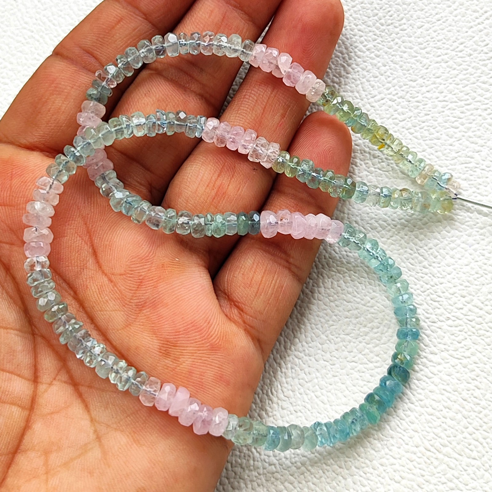 Brazil Multi Beryl 5mm Faceted Rondelle 15.5″ Beads Strand Jewelry Making