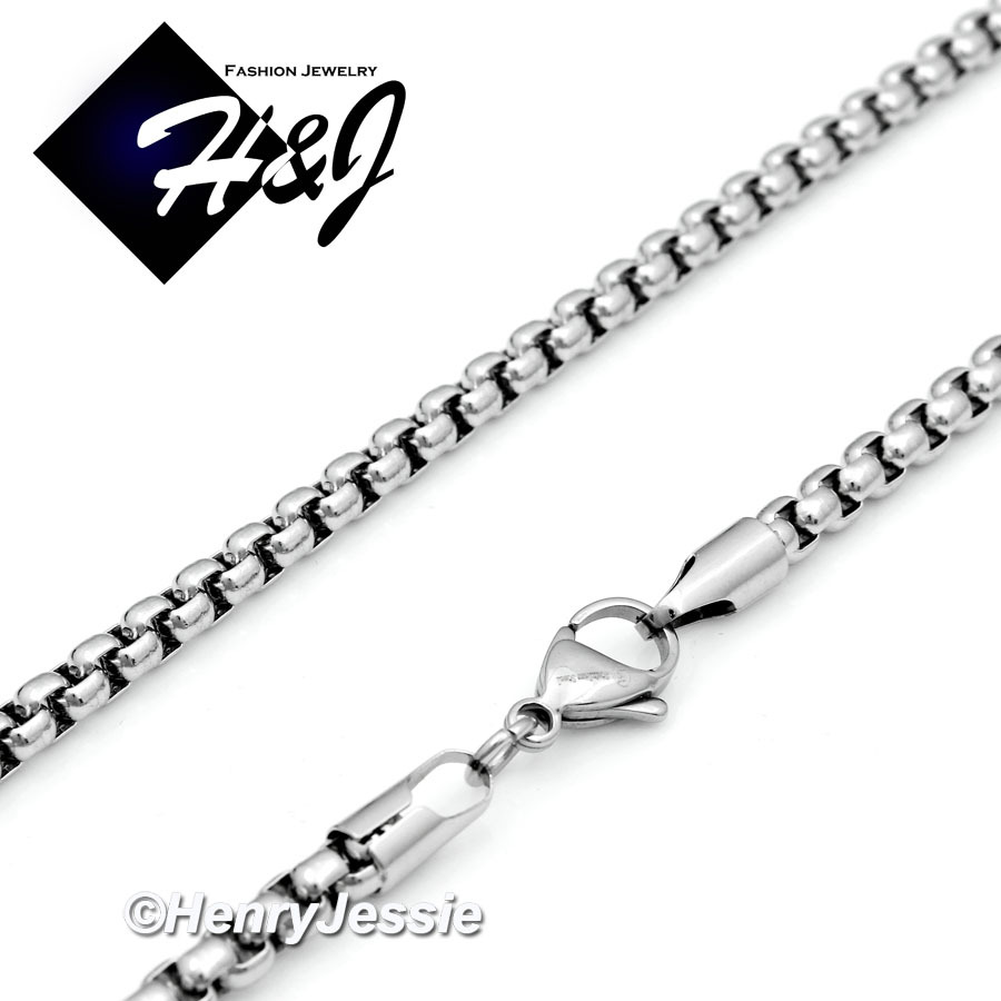16″-30″MEN Stainless Steel 2mm Silver Smooth Box Chain Necklace Cross Pendant*SP
