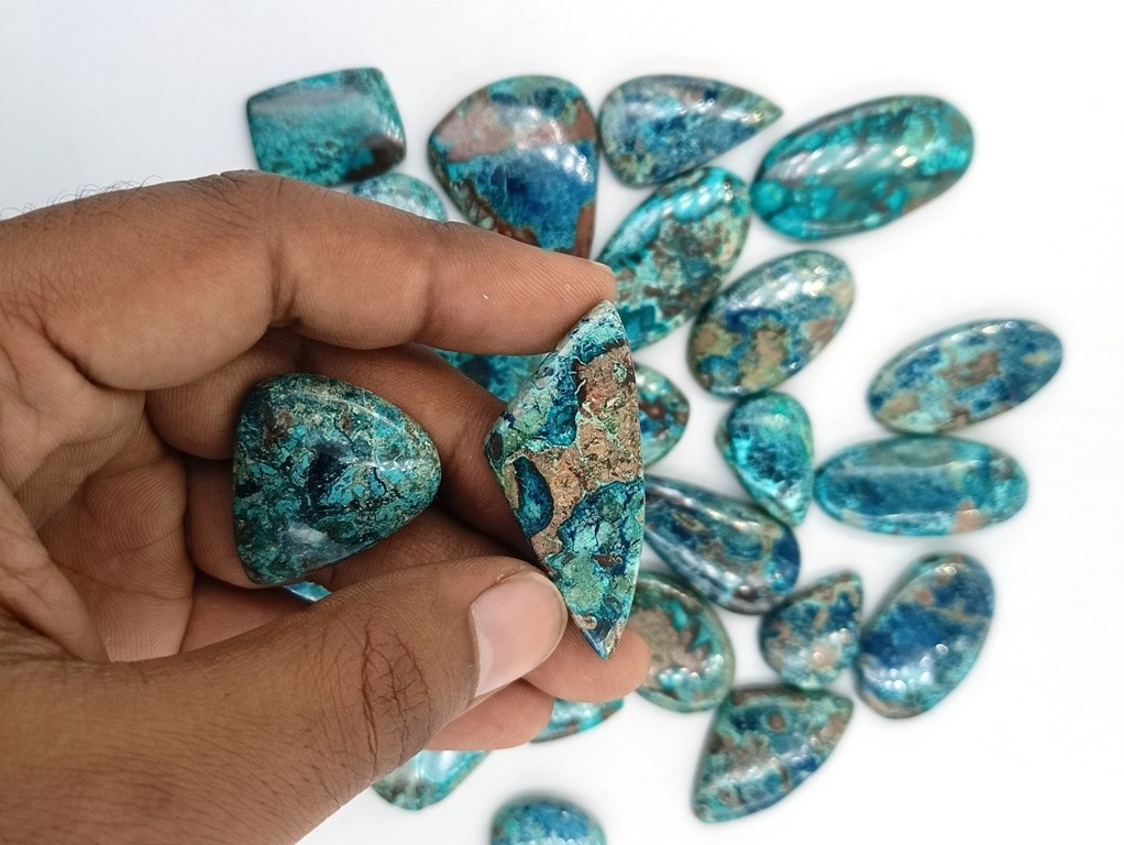 Natural Gemstone Shattuckite Cabochon For Making Jewelry Wholesale 71556