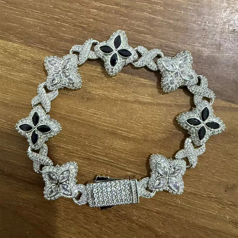 Pulseras infinitas florales UWIN con diseño de baguette azul bebé helado para mu