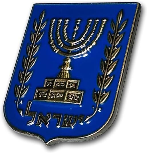 10x State of Israel Emblem PINs Depicts Jewish Temple Menorah, Symbol of Judaism
