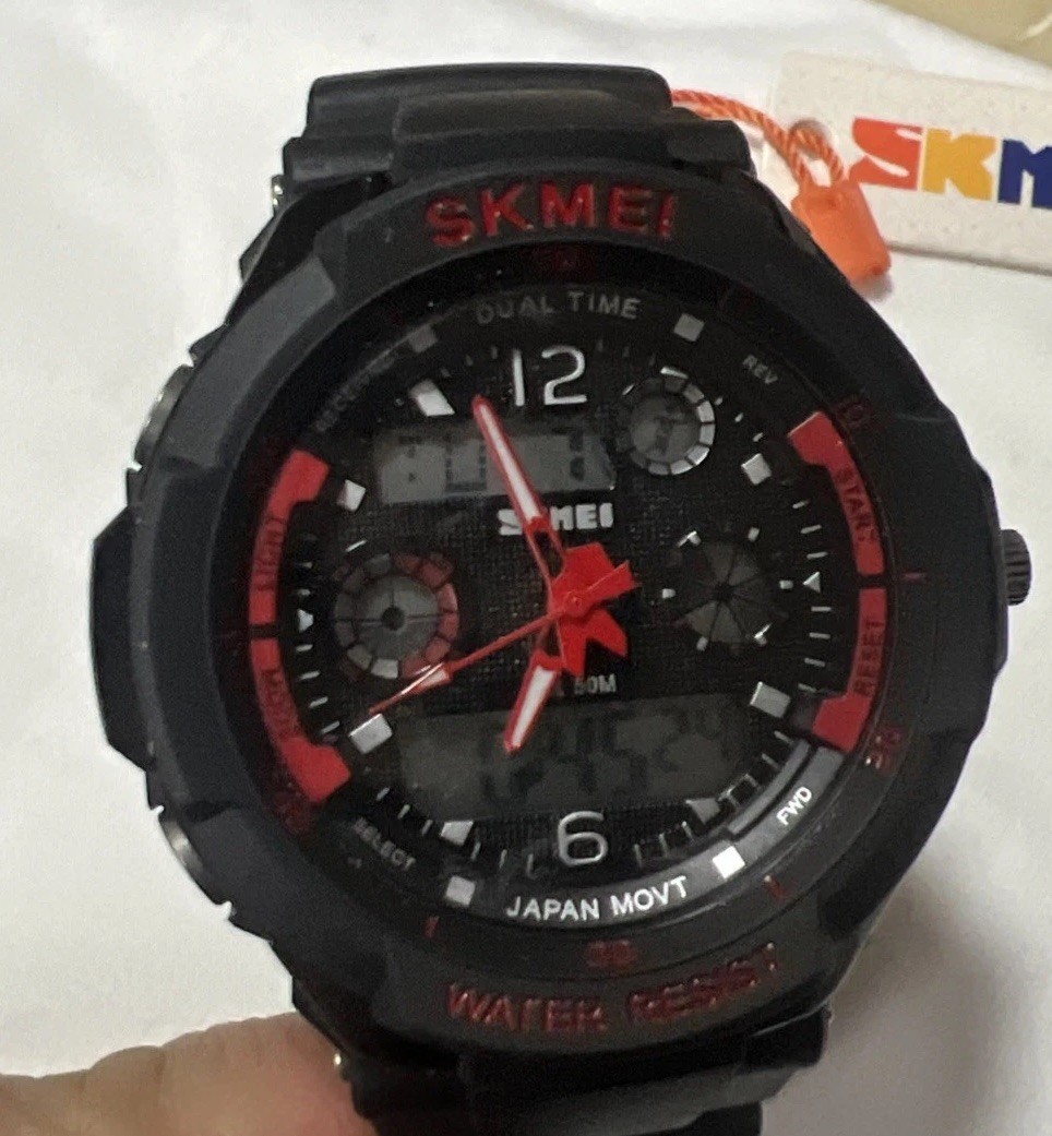 SKMEI Mens LED Digital Analog Alarm Waterproof Sport Army Watch Wristwatch