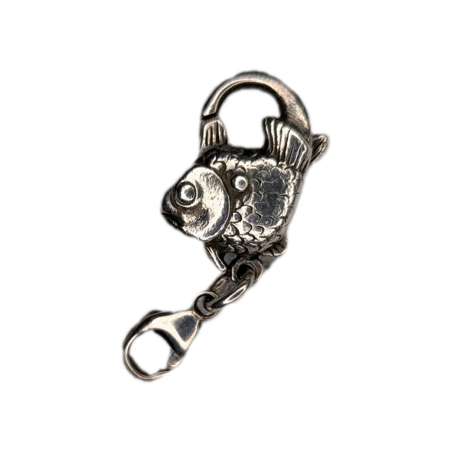 Authentic Trollbeads Big Fish Clasp Lock Sterling .925 Pure Fine Silver necklace