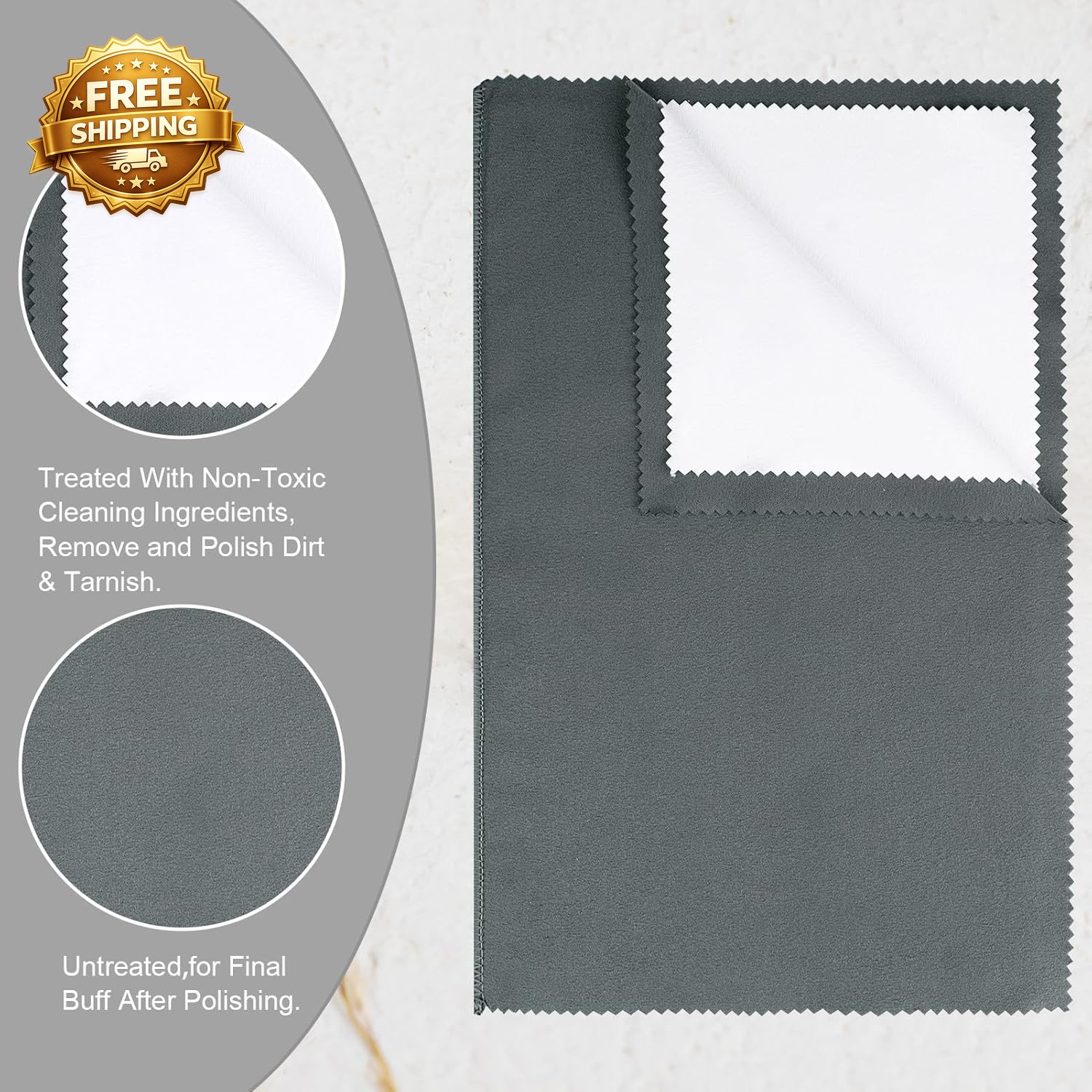 New 2 Pack XL 14×11″ Silver Polishing Cloths Clean 925 Silver Gold Jewelry