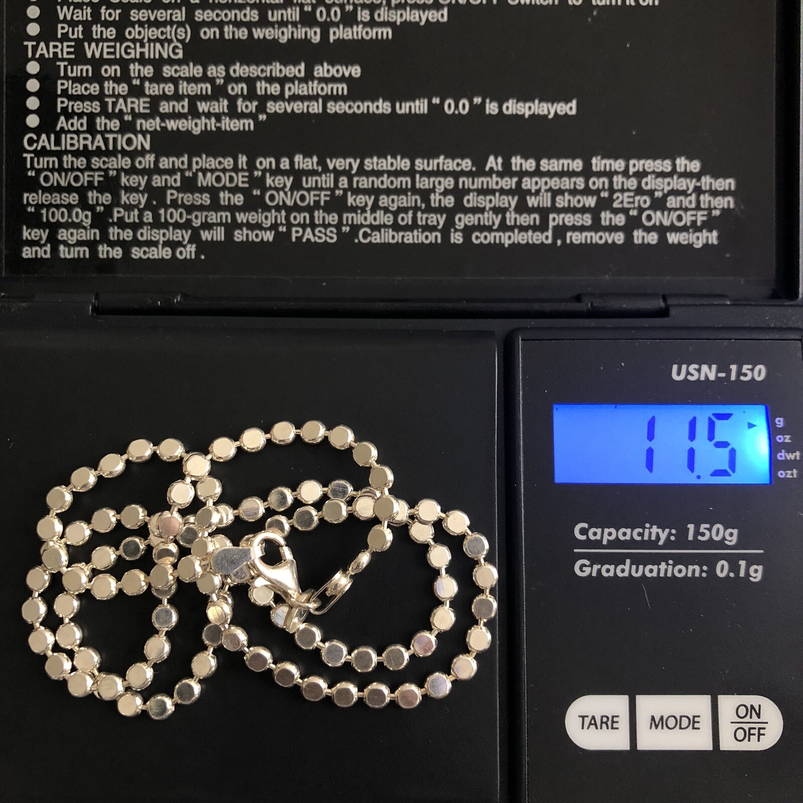 Milor Italy 950 Silver Disc Link Necklace 18 11.5g Modern Italian Designer Chain